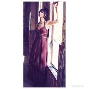 Evening/promDress,color espresso, pleatedsize 5/6